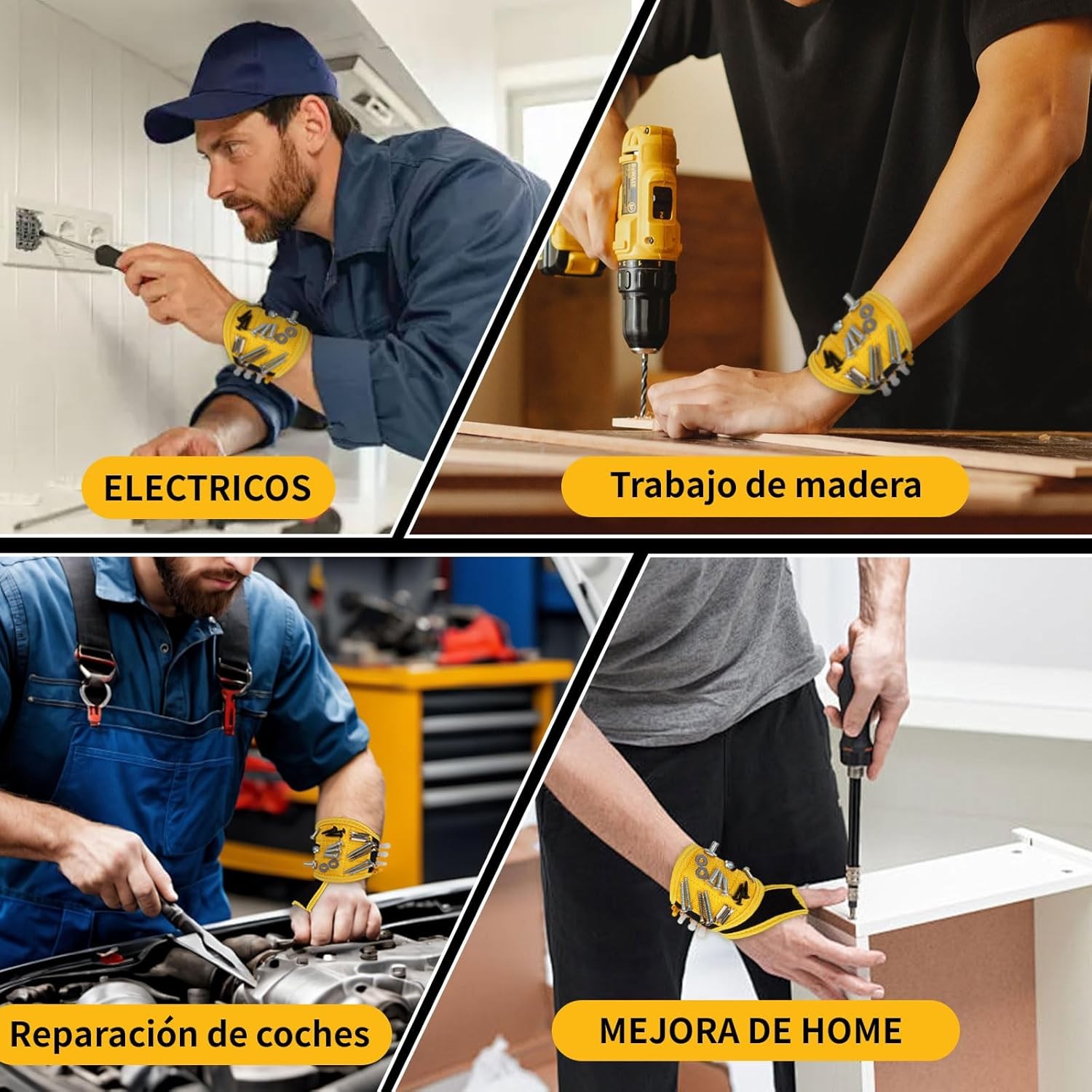 Magnetic Wristband Strong Magnets For Holding Wrench Screw Nail Bit DIY Handyman