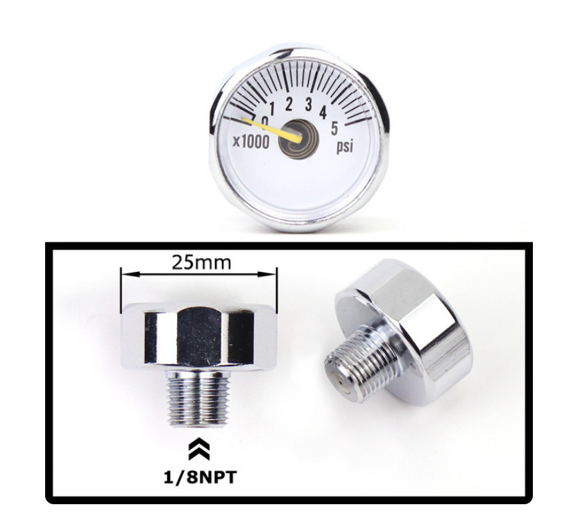 PCP Air Mini Micro Pressure Gauge Manometre Manometer 1/8BSP(G1/8) 1/8NPT M10 M8