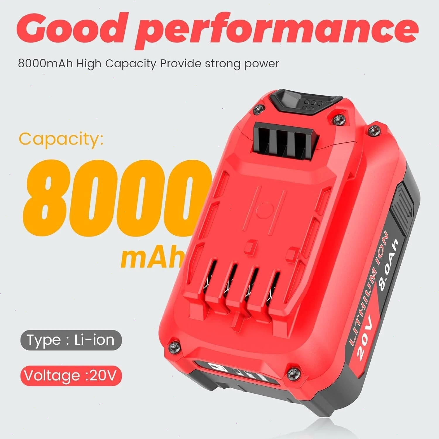 2-PACK For Craftsman V20 Battery 20 Volt 8.0Ah Lithium Ion 20V CMCB205 CMCB204