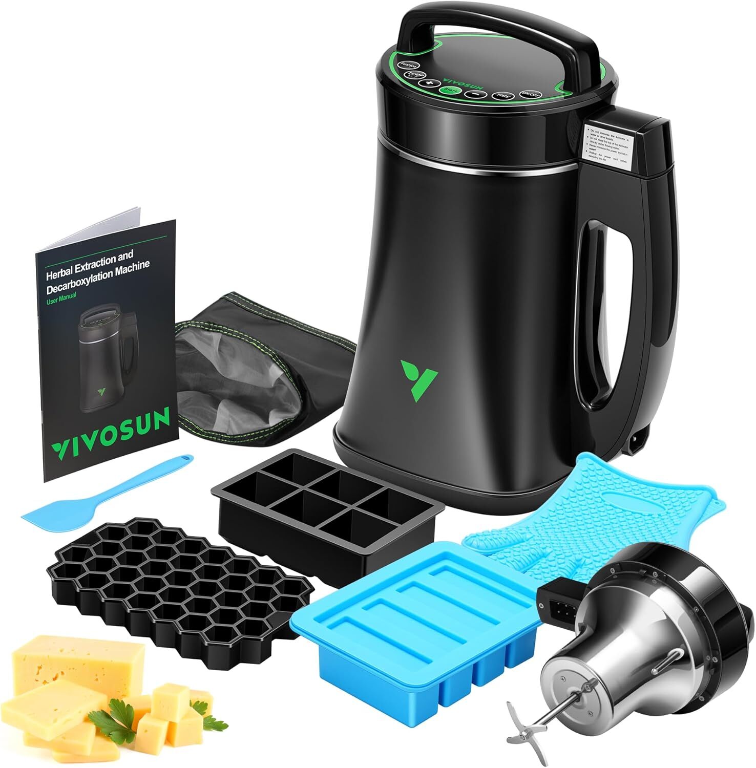 VIVOSUN 2-in-1 Herbal Butter Oils Decarboxylator & Infuser Machine w/ Accessorie