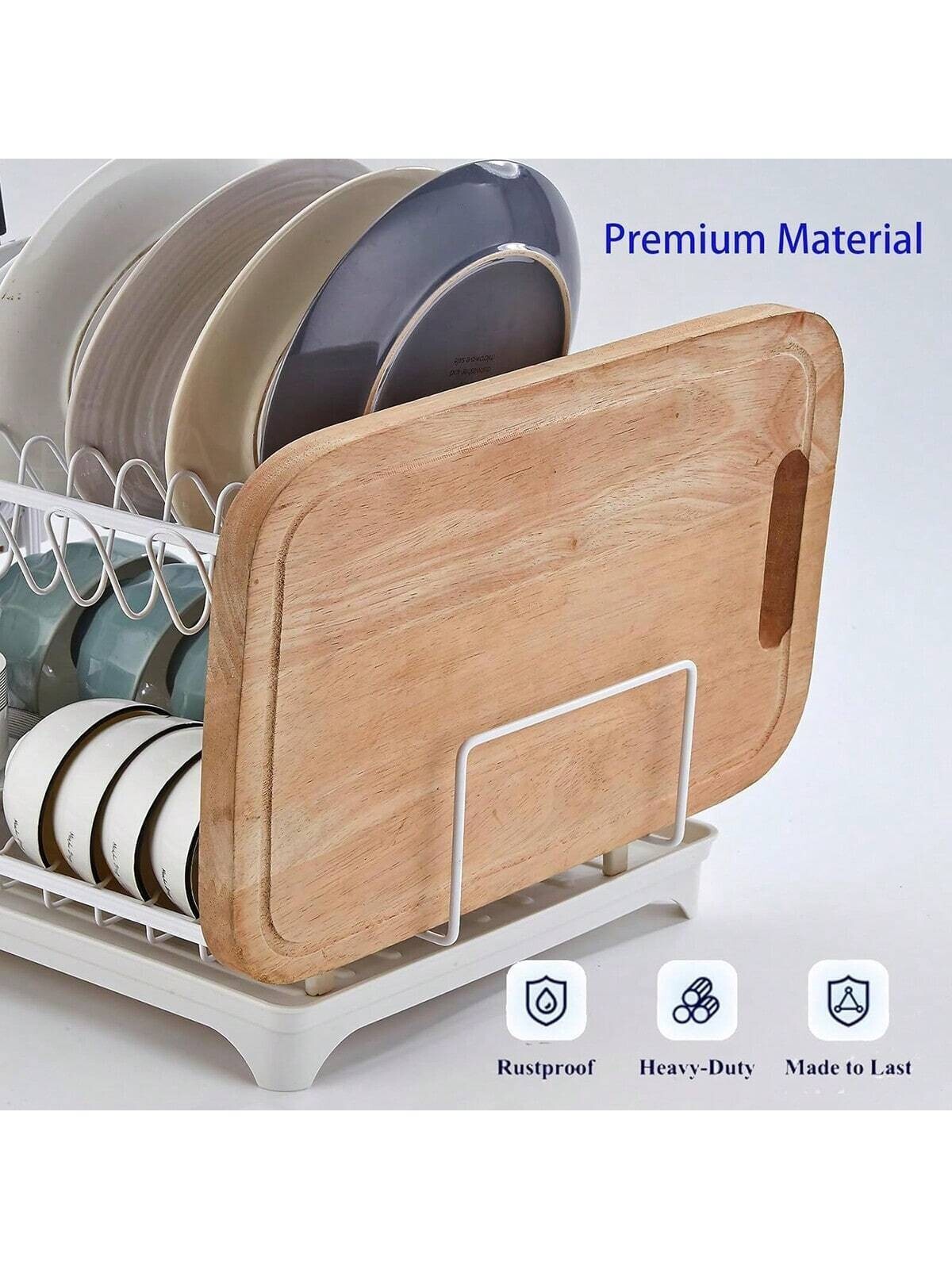 2-Tier Over Sink Dish Drying Rack Stainless Steel Kitchen Shelf Cutlery Drainer