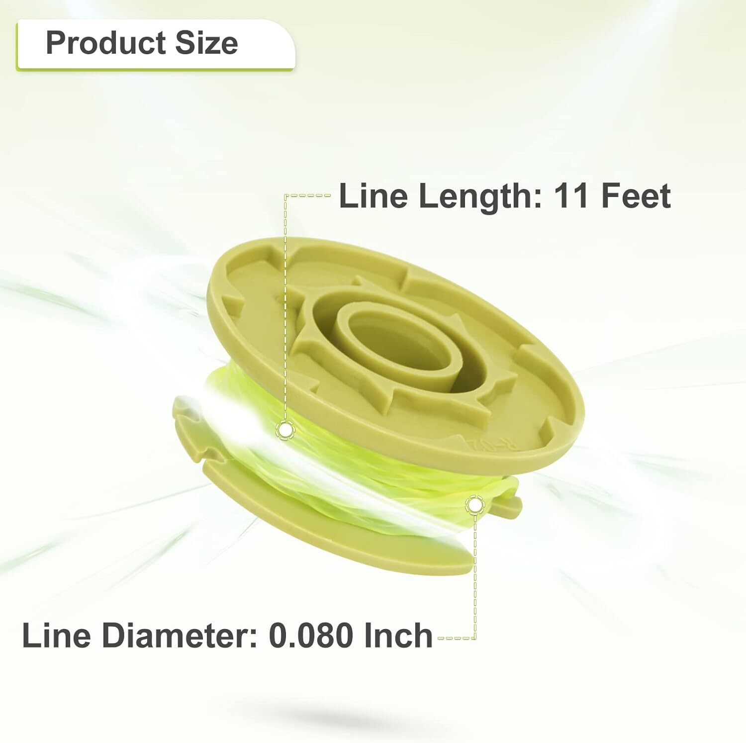 6Pack For Ryobi Twisted Trimmer Line Spool For Ryobi AC80RL3 0.08″ 18V 24V 40V