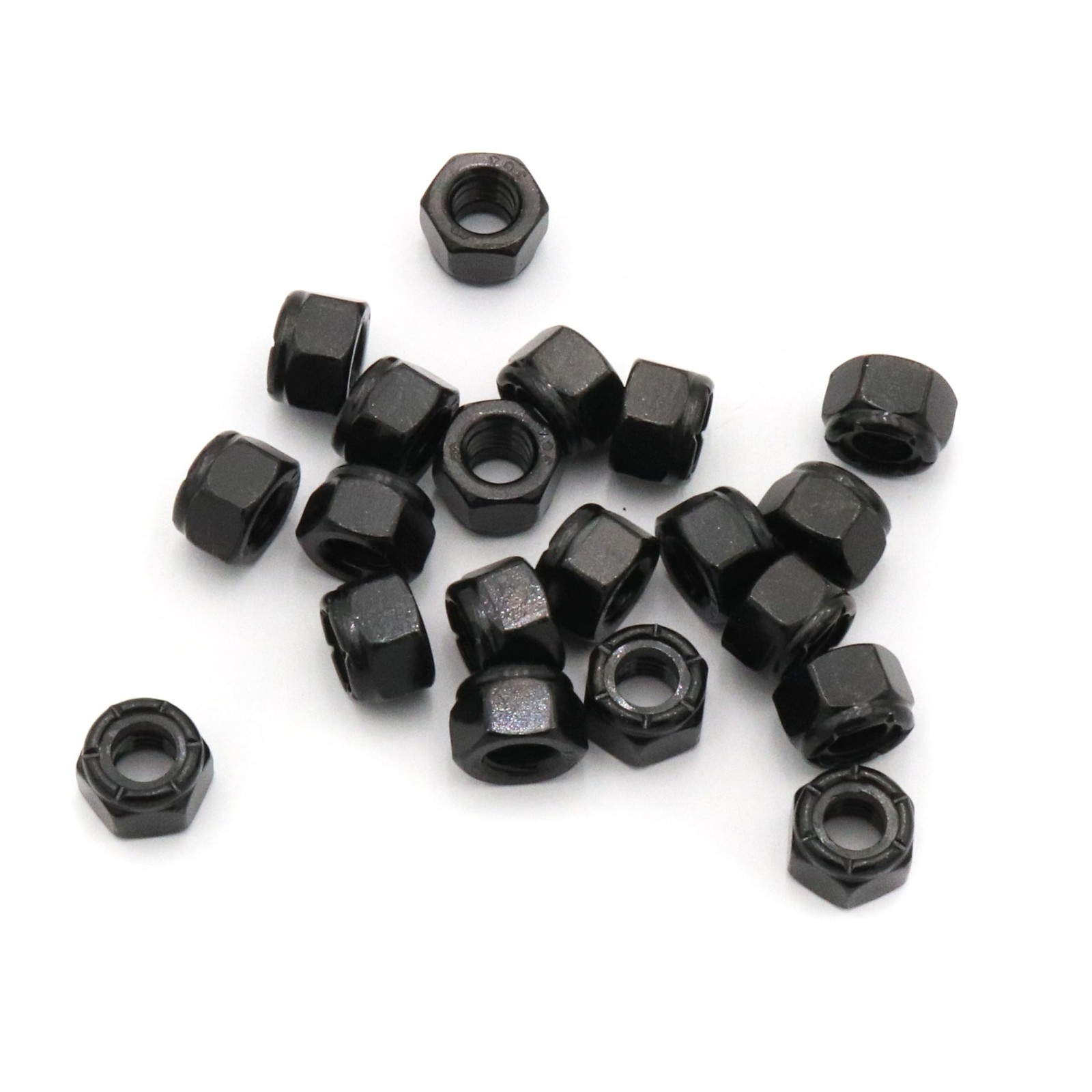 SCXCLY 50pcs Nylon Insert Hex Lock Nuts, 1/4-20 Inch 1/4-20, black