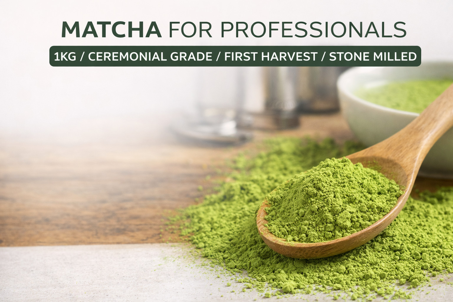 Ceremonial Grade Matcha 1kg Bulk – Aichi Japan – First Harvest – Stone Milled