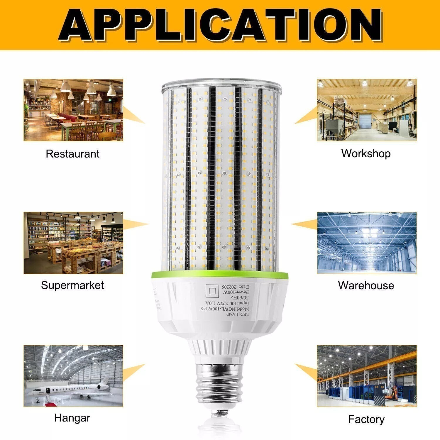 300Watt LED Corn Bulb Light ETL Replace 1500W MH HPS Warehouse Parking Lot Light