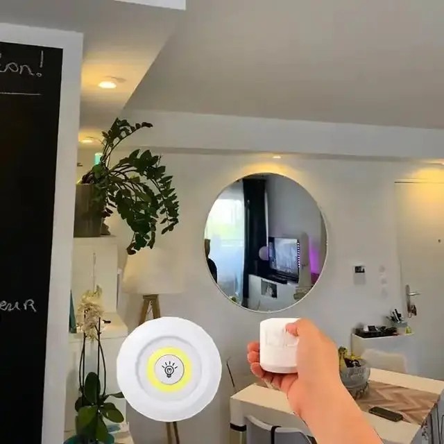 3PCS LED Puck Light Wireless Under Cabinet Lighting Kit Kitchen Counter Light US