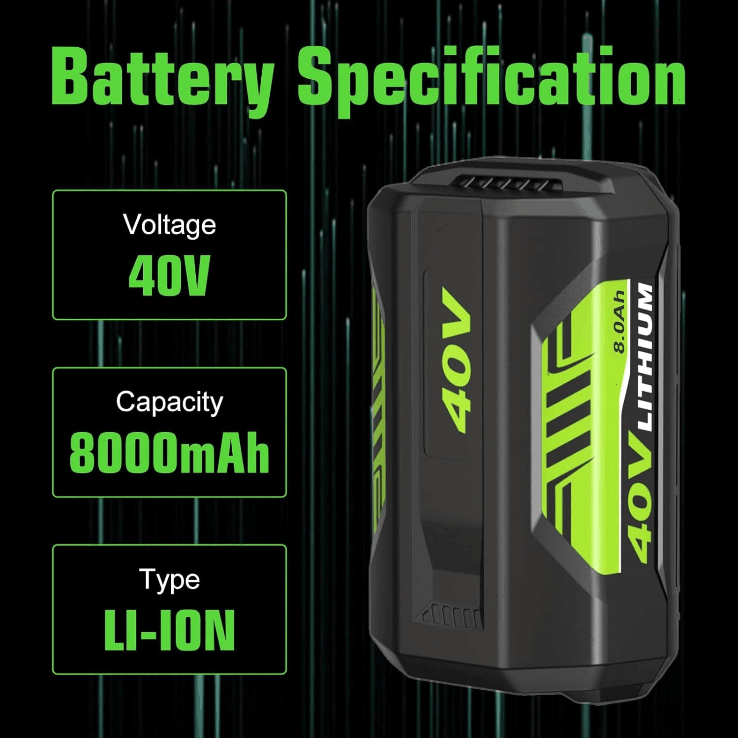 2PACK 40 Volt 8.0Ah Battery for Ryobi 40V Lithium-ion OP40602 Battery with LED