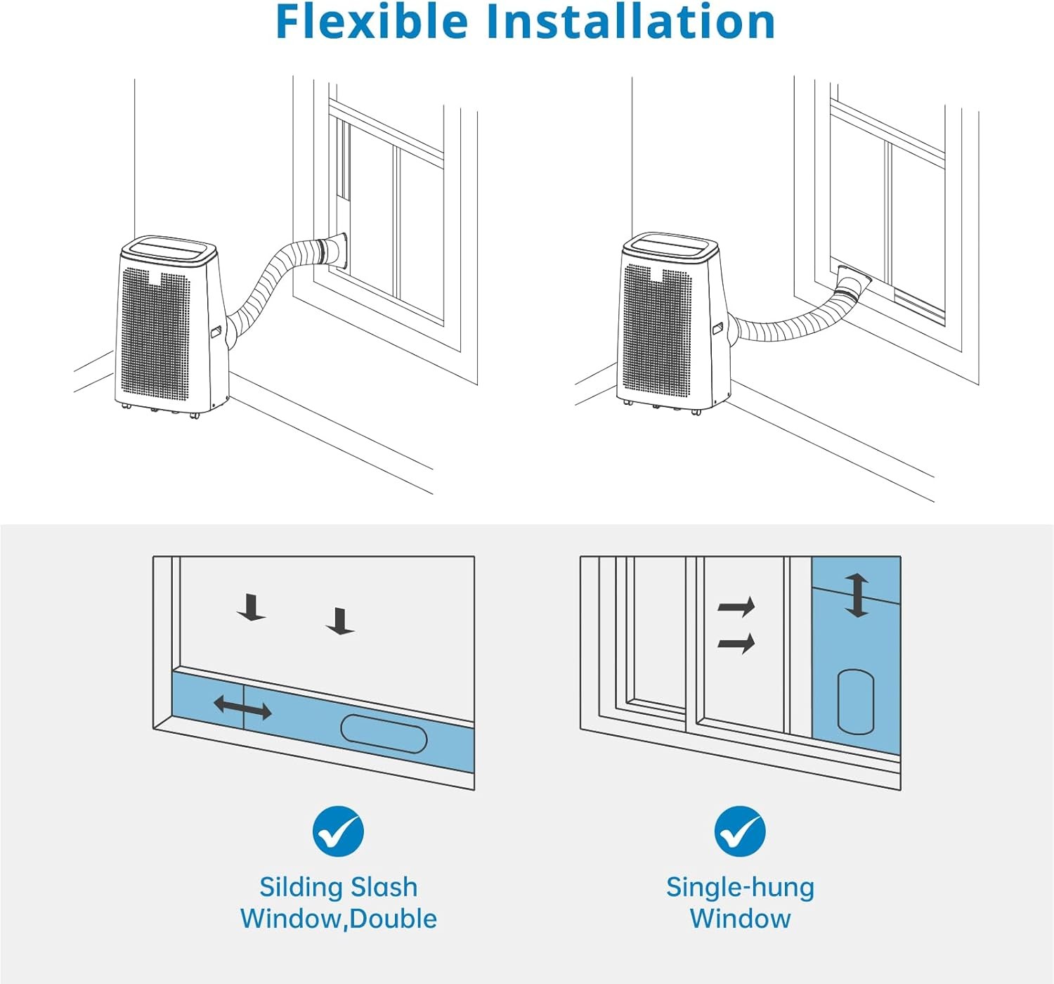 14000 BTU Portable Air Conditioners Portable AC with 3-in-1 Cooling 750 Sq. Ft