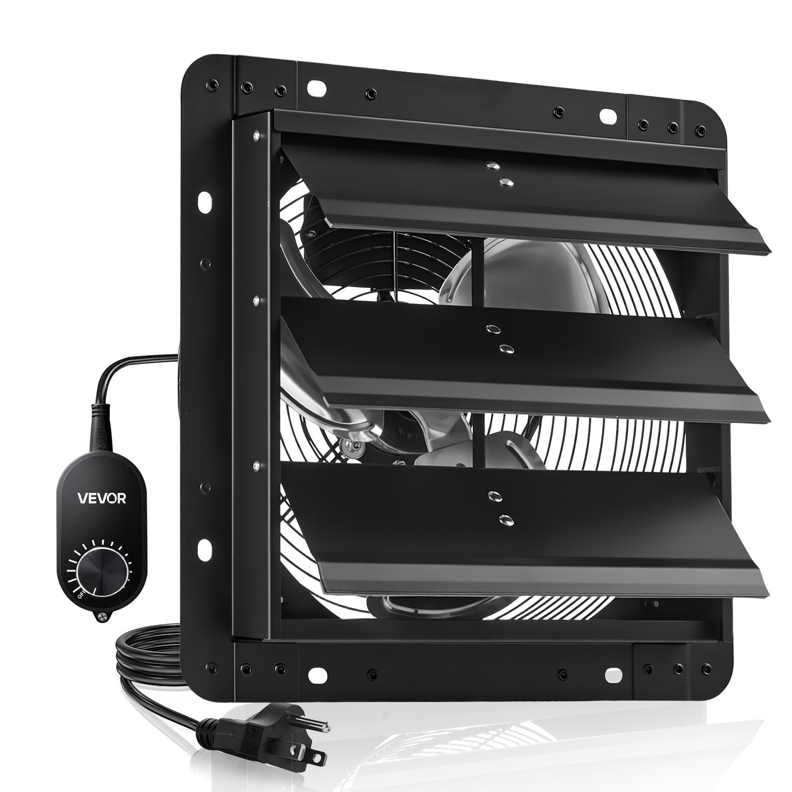 VEVOR 12 in Shutter Exhaust Fan with Speed Controller Wall Mount for Shed
