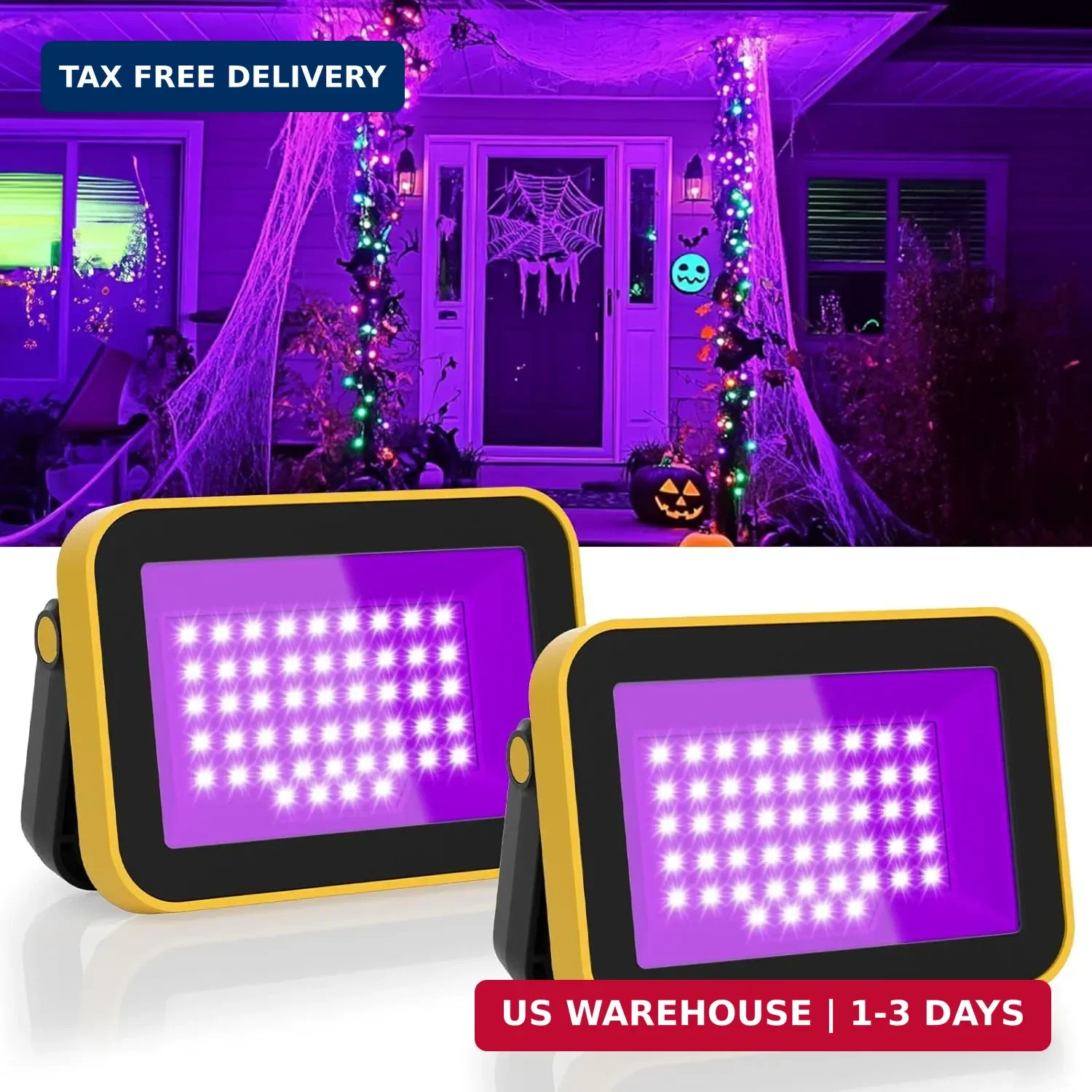 T-SUN Rechargeable LED Black Lights, Battery Powered Blacklight, 2 Pack LED Blac