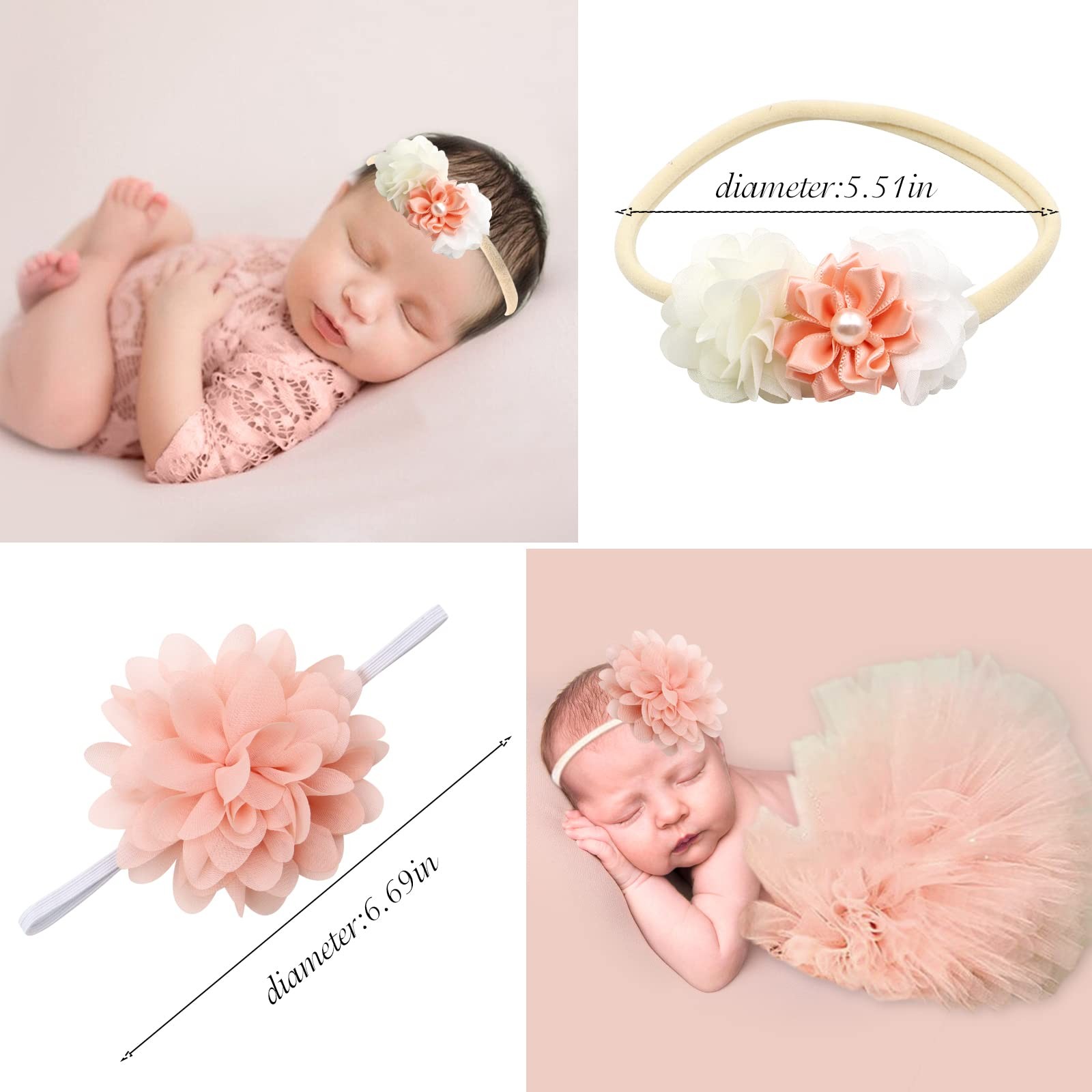 4 PCS Newborn Photography Props Outfits-BabyTutu Skirt 0-12months, Ph227-h
