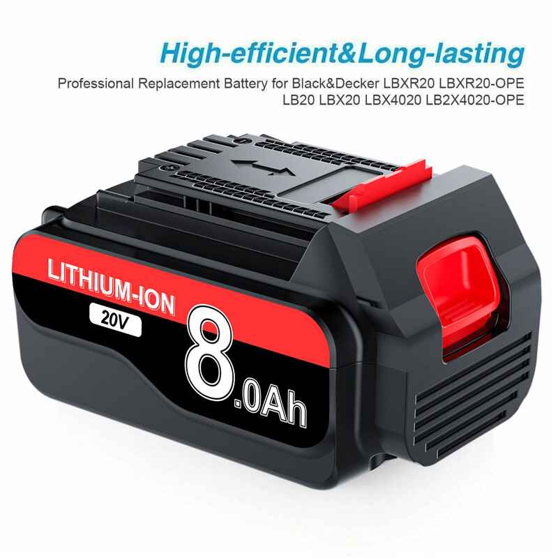 6.0Ah 20Volt For Black and Decker battery LB20 LBX20 LBXR20 LB2X4020 3.5Ah/8.0AH