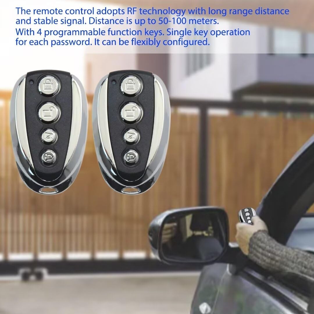 2PCS 433MHz Remote Control Backup Key Sliding Gate Opener Automatic Operator New
