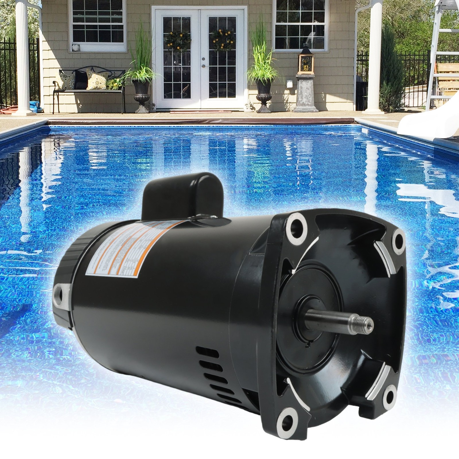 Square Flange 2HP Pool Pump Motor 230V Threaded Shaft Swimming Pool Pump B2855