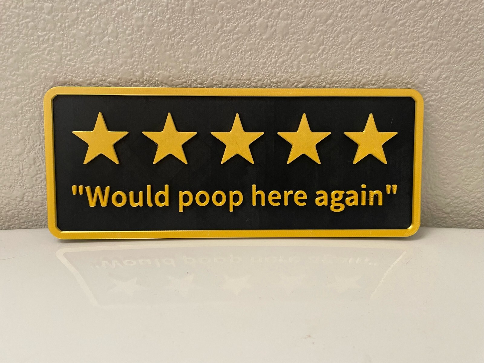 Would Poop Here Again 5 Stars Funny Bathroom Sign Home Wall Decor Print Plaque