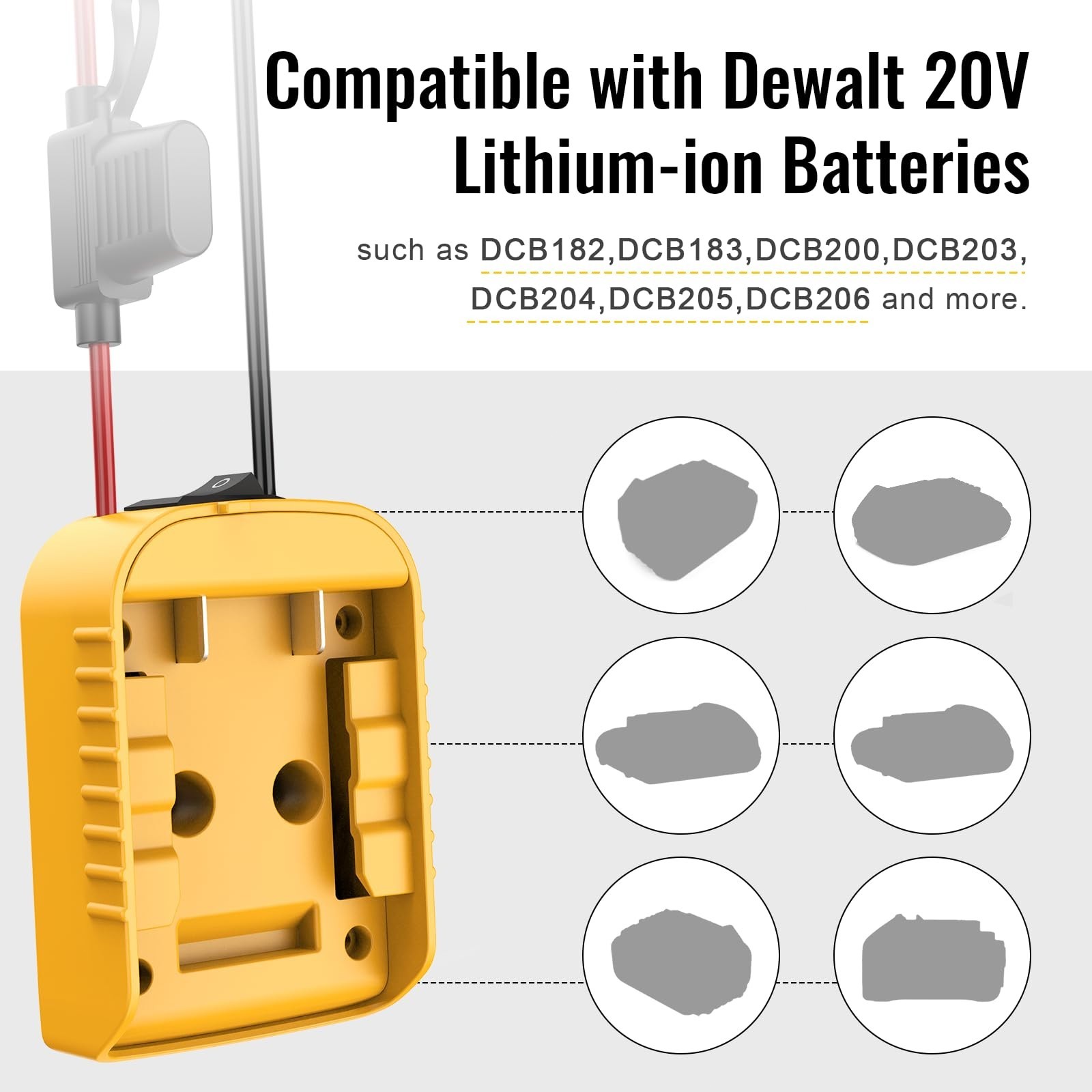DIY Power Wheel Connector Adapter Compatible with Dewalt 20V Battery Dock