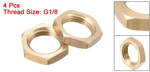 G1/8 Lock Nut, Hex Brass Female Locknut for Plumbing 4pcs