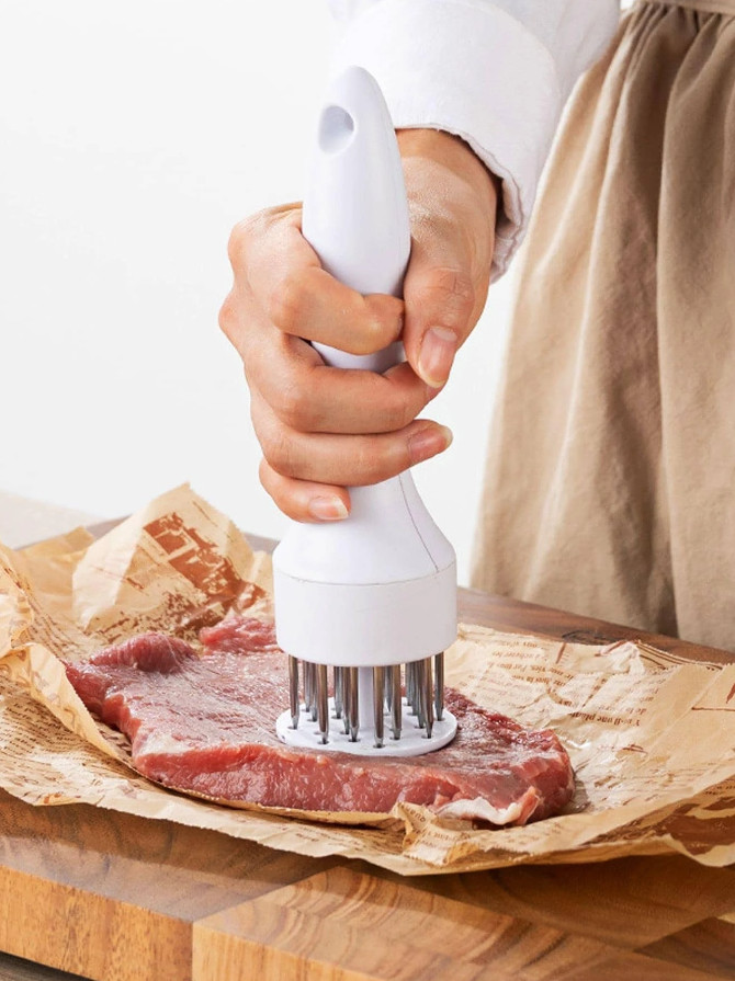 1pc Stainless Steel Meat Tenderizer Needle Kitchen Tool for Tenderizing Meat NEW