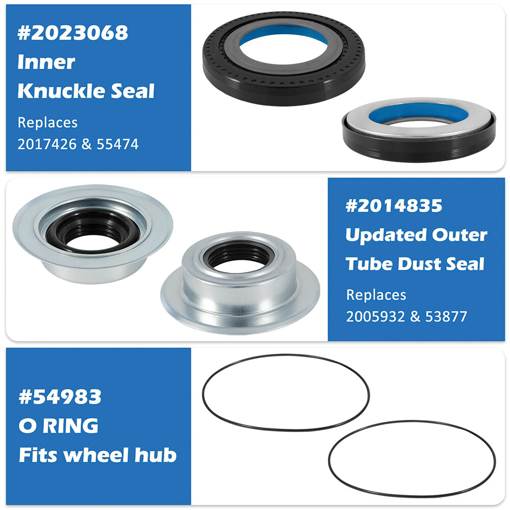 Front Axle Seal & O-Ring & Dust Seals Kit For 2005-2019 Ford F250 F350 Superduty
