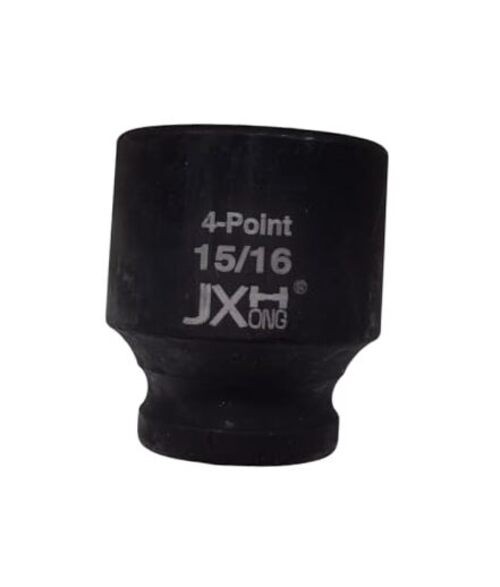 1/2″ Drive 15/16″ 4-Point Square Impact Socket, Heat Treated Cr-V Alloy Steel