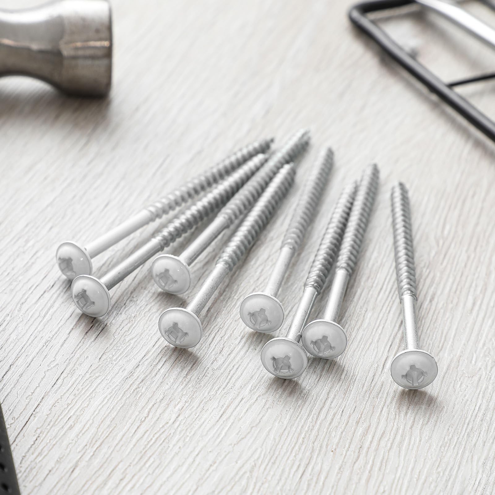 24 Pcs Vinyl Shutter Fasteners 3 Inch Painted Screws Metal Carbon Steel White