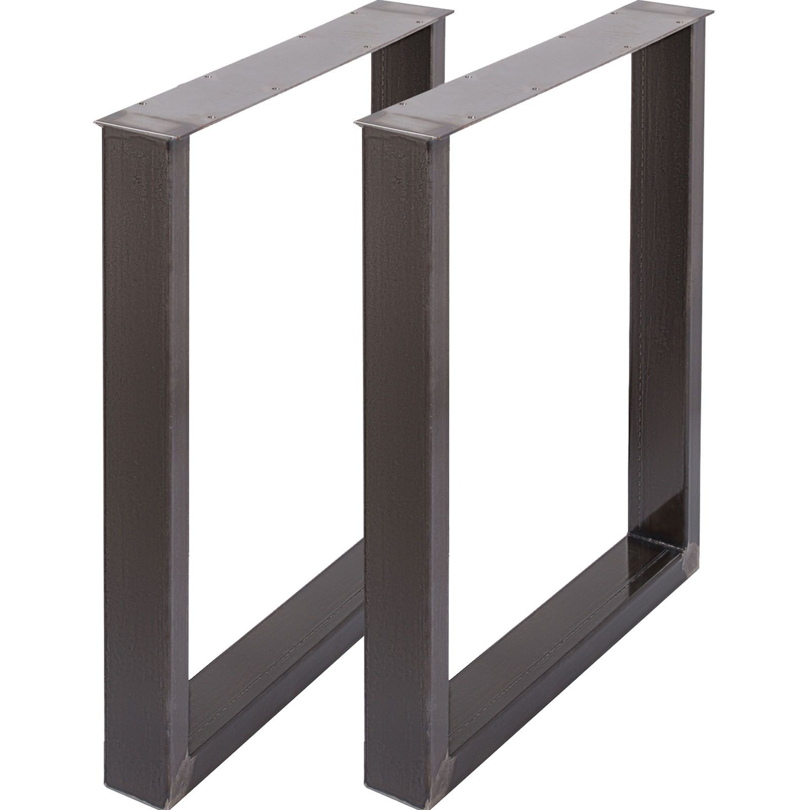 Steel Table Legs 28″ H x 23″ W, 1000kg Load, Square Box Section, Black