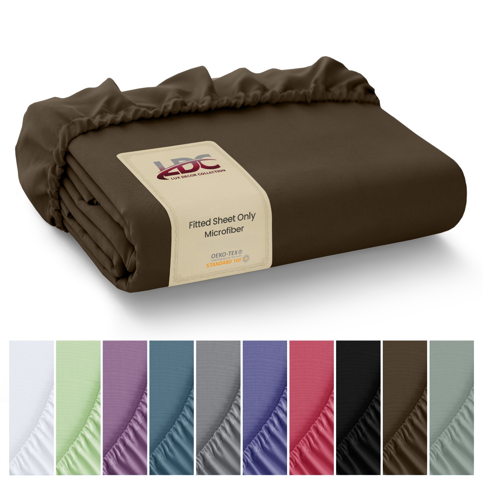 Premium Fitted Sheet Solid Deep Pocket Soft Microfiber Breathable Bottom Sheets