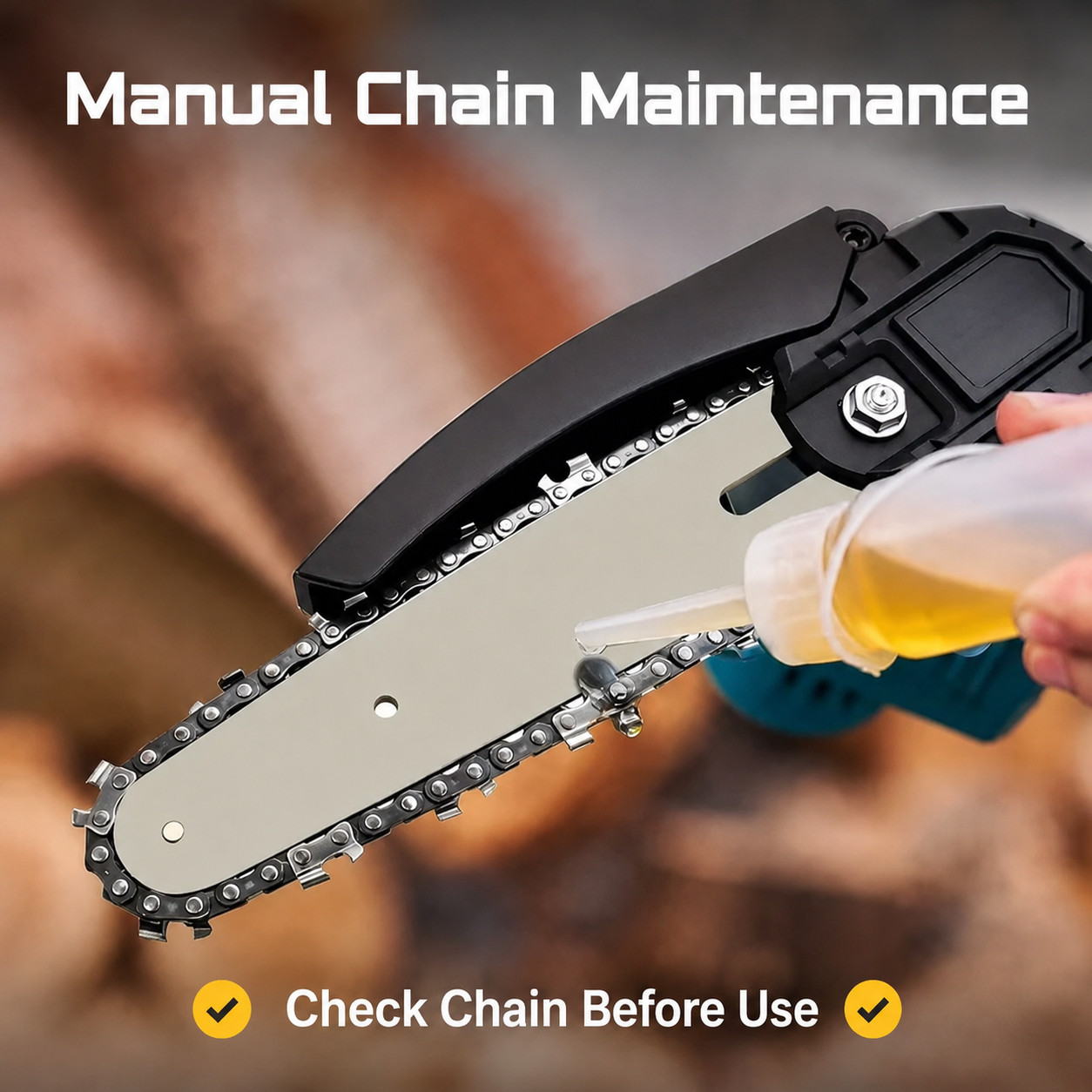 US Stock 6 Inch Cordless Mini Chainsaw Battery Powered Pruning Saw 21V Kit