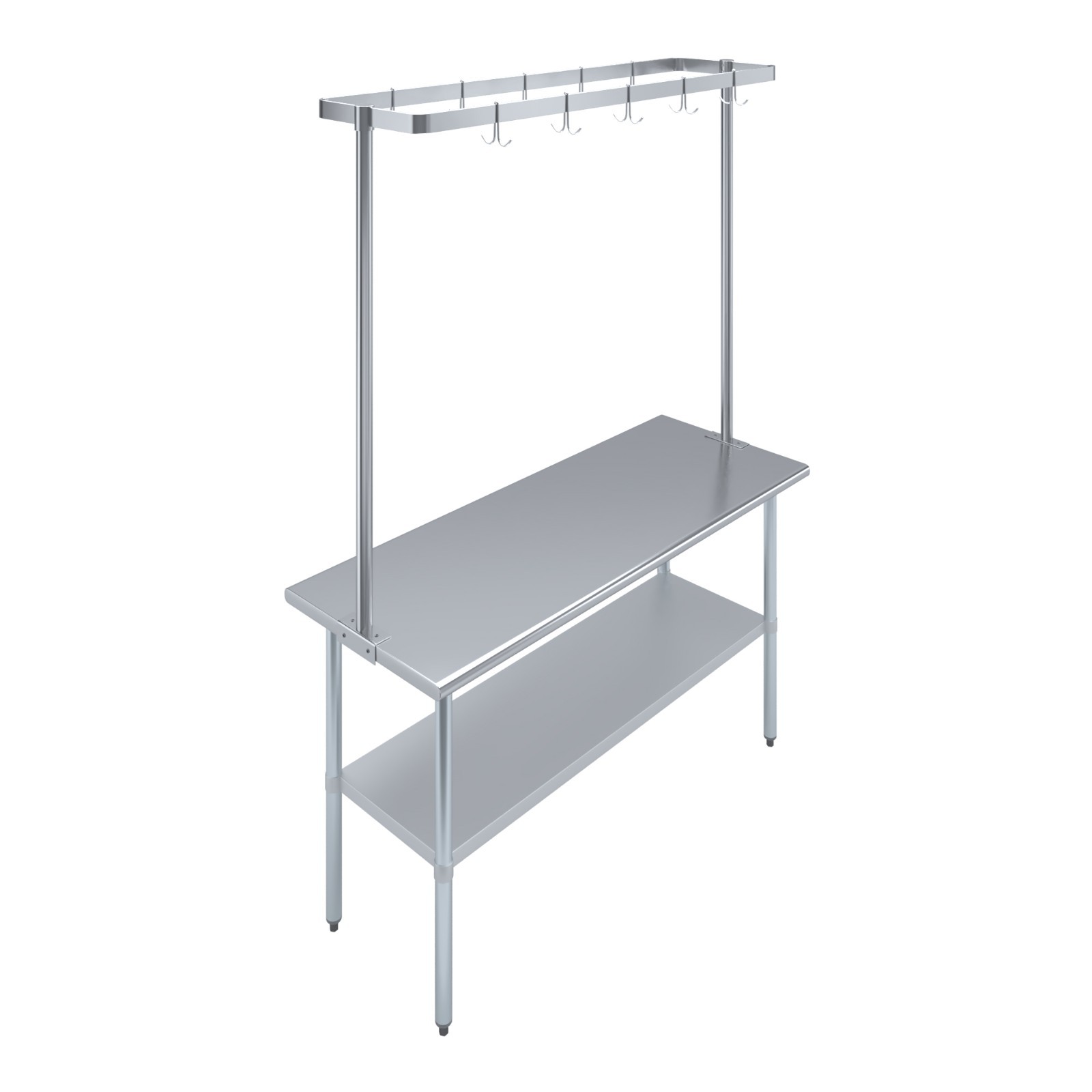 AmGood 60 in. Stainless Steel Table-Mounted Pot Rack
