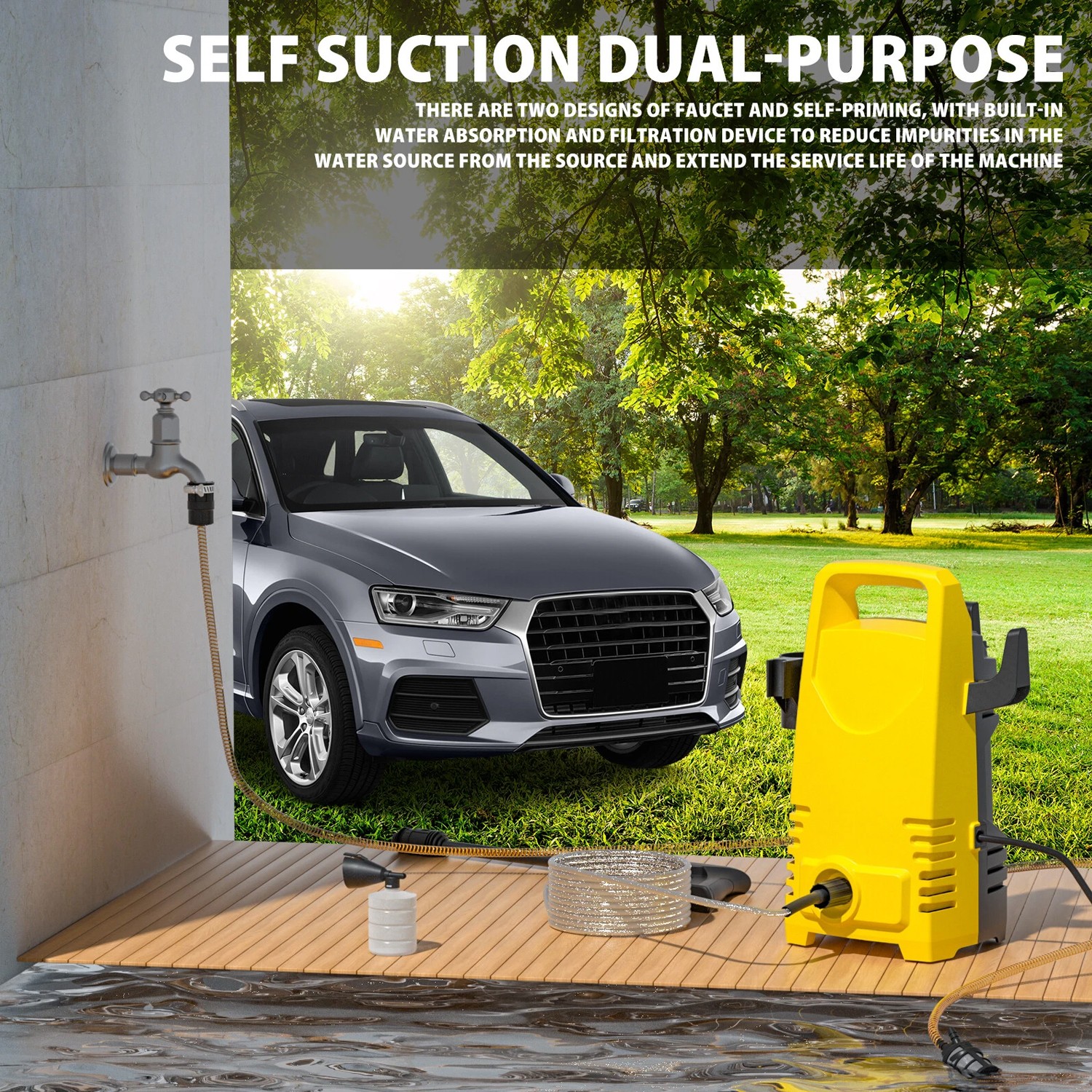 5000 PSI Electric Pressure Washer High Pressure Washer Portable Powered Washer