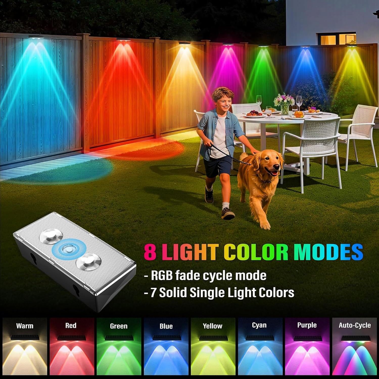 LED Solar Power Fence Lights Deck Door Wall Stair Step Outdoor Garden Decor Lamp