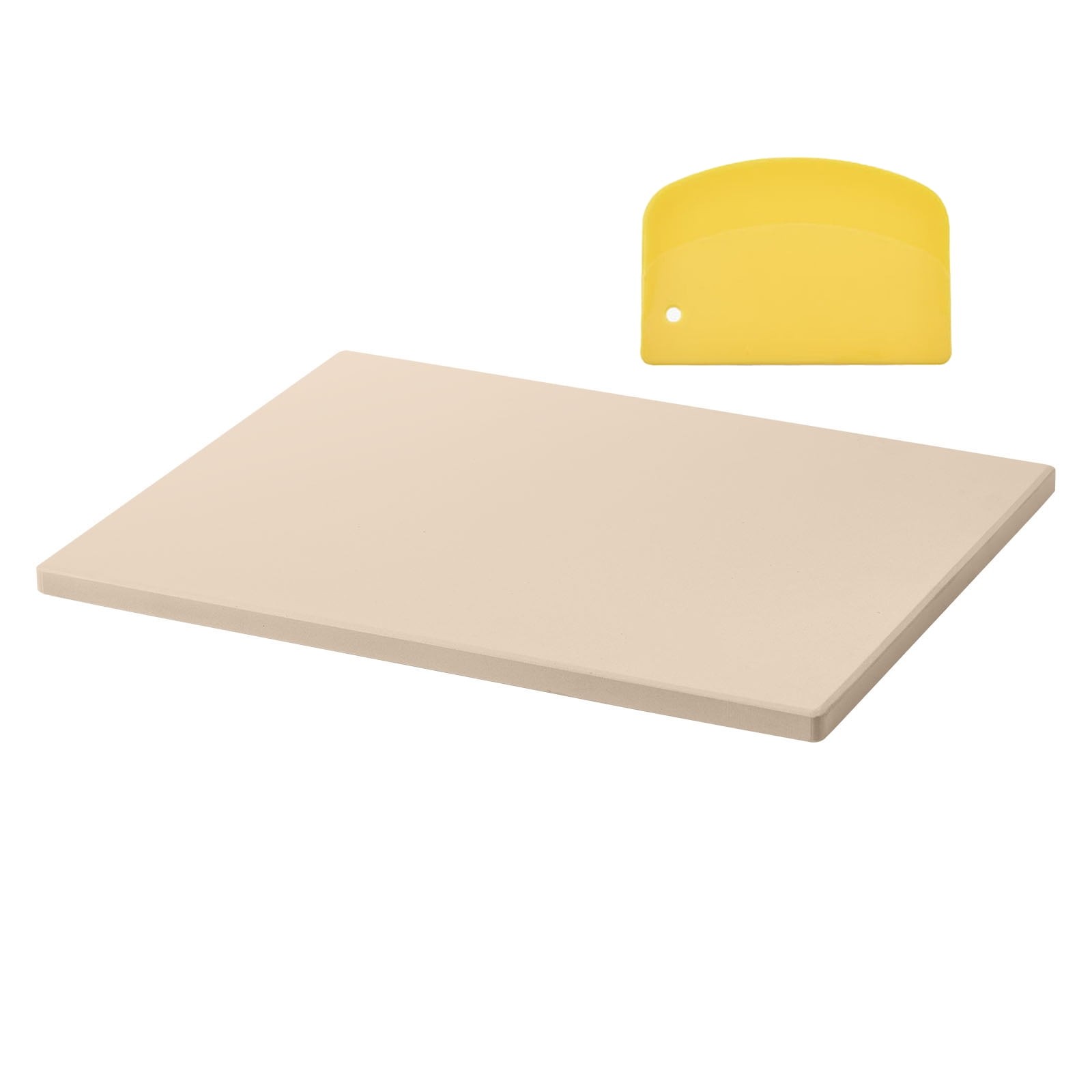 Rectangular Cordierite Pizza Stone, 15 x 12 in,Durable Baking Stone with Scraper