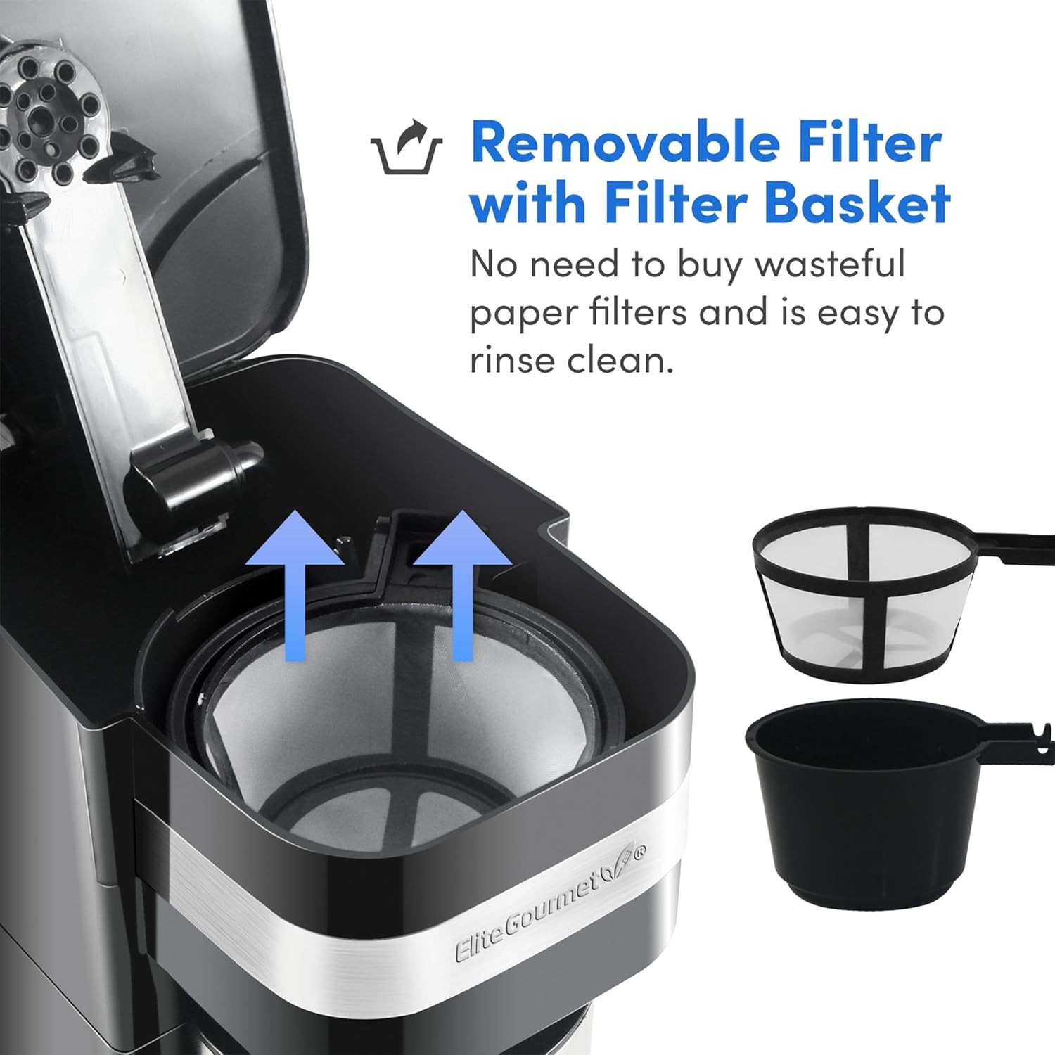 Programmable Modern Coffee Maker – Brews in 60 Seconds, Black & Stainless Steel