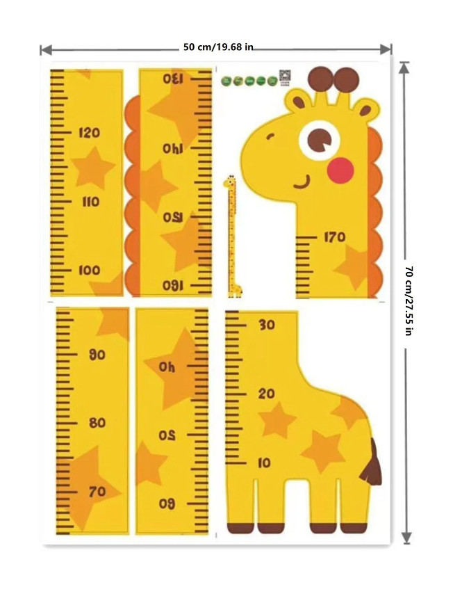 1pc Kids Height Chart Wall Sticker Unicorn Dinosaur Giraffe Growth – NEW