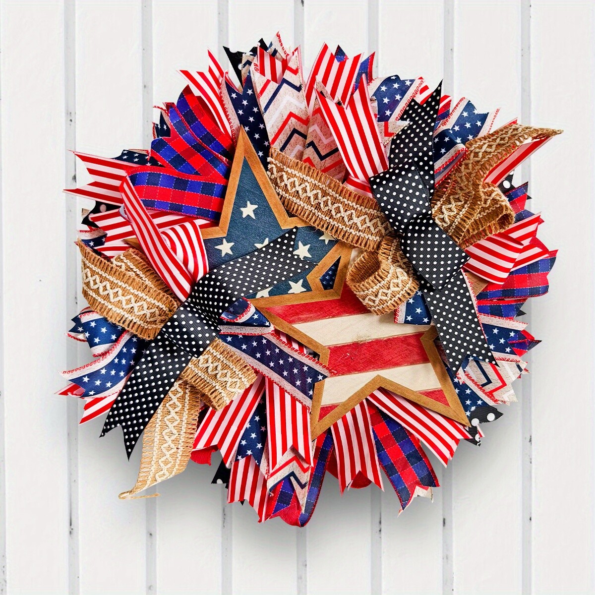 1 PC Patriotic Wreaths Independence Day and Memorial Day Decorations 45CM