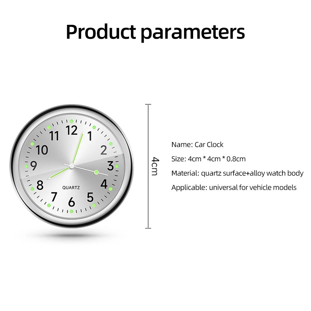 Car Dashboard Clock Mini Tiny Analog Clock Watch for Vehicle Stick On Clock USA