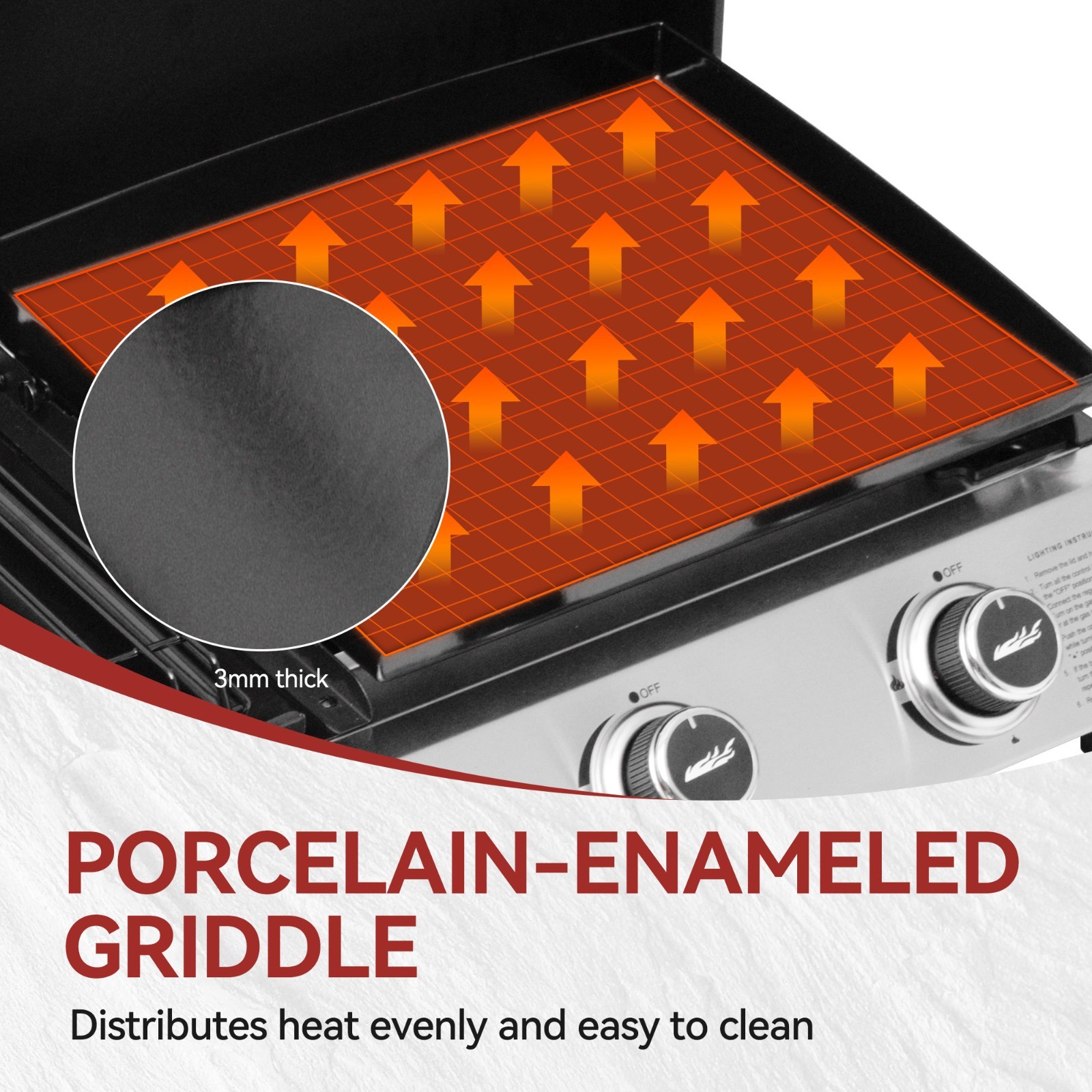 Royal Gourmet 3-in-1 Portable Gas Griddle with Side Burner and Lid for Outdoor