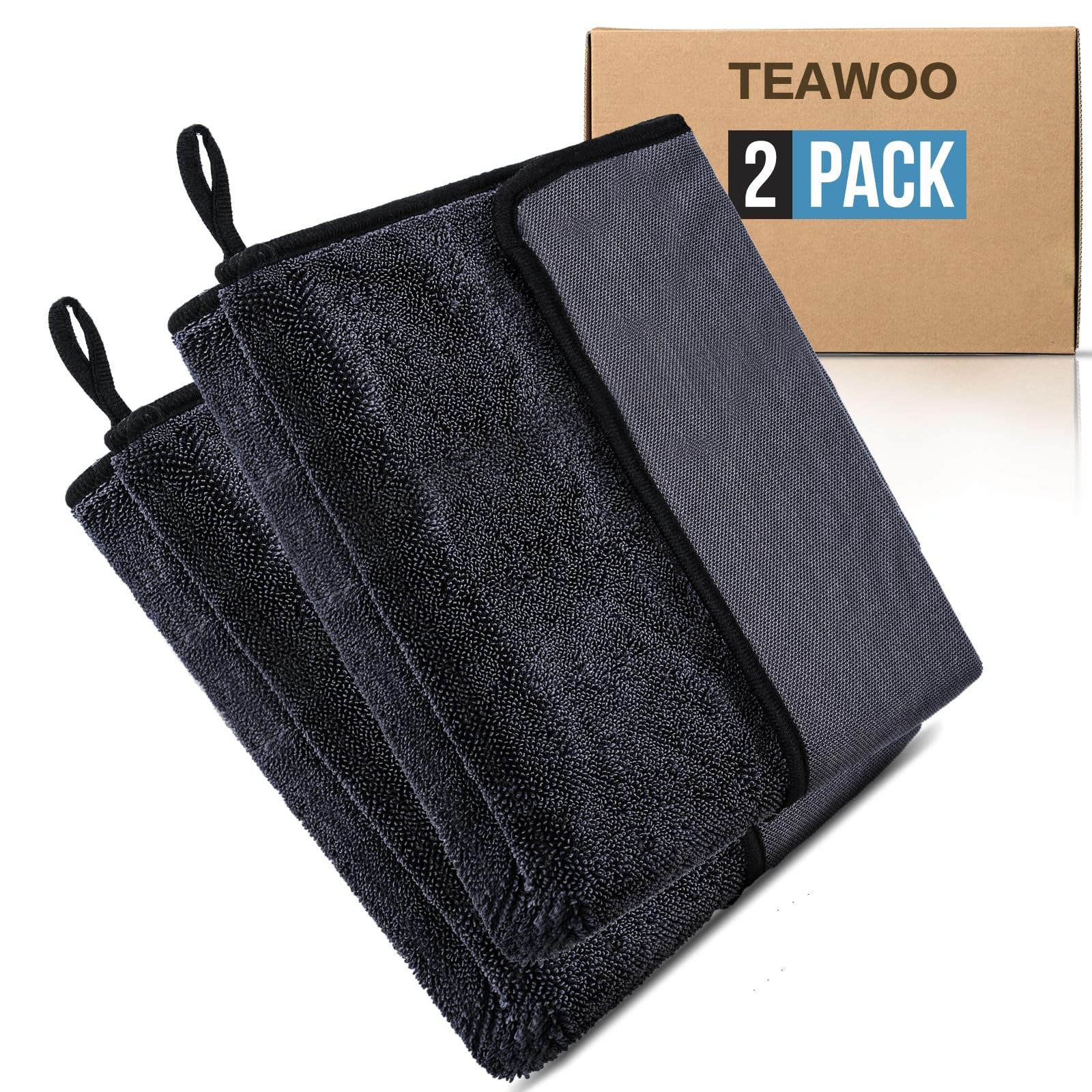 TEAWOO Shiny Wipes Shower Cleaning Cloth, Ultra Absorbent Car Drying Towel, 2…