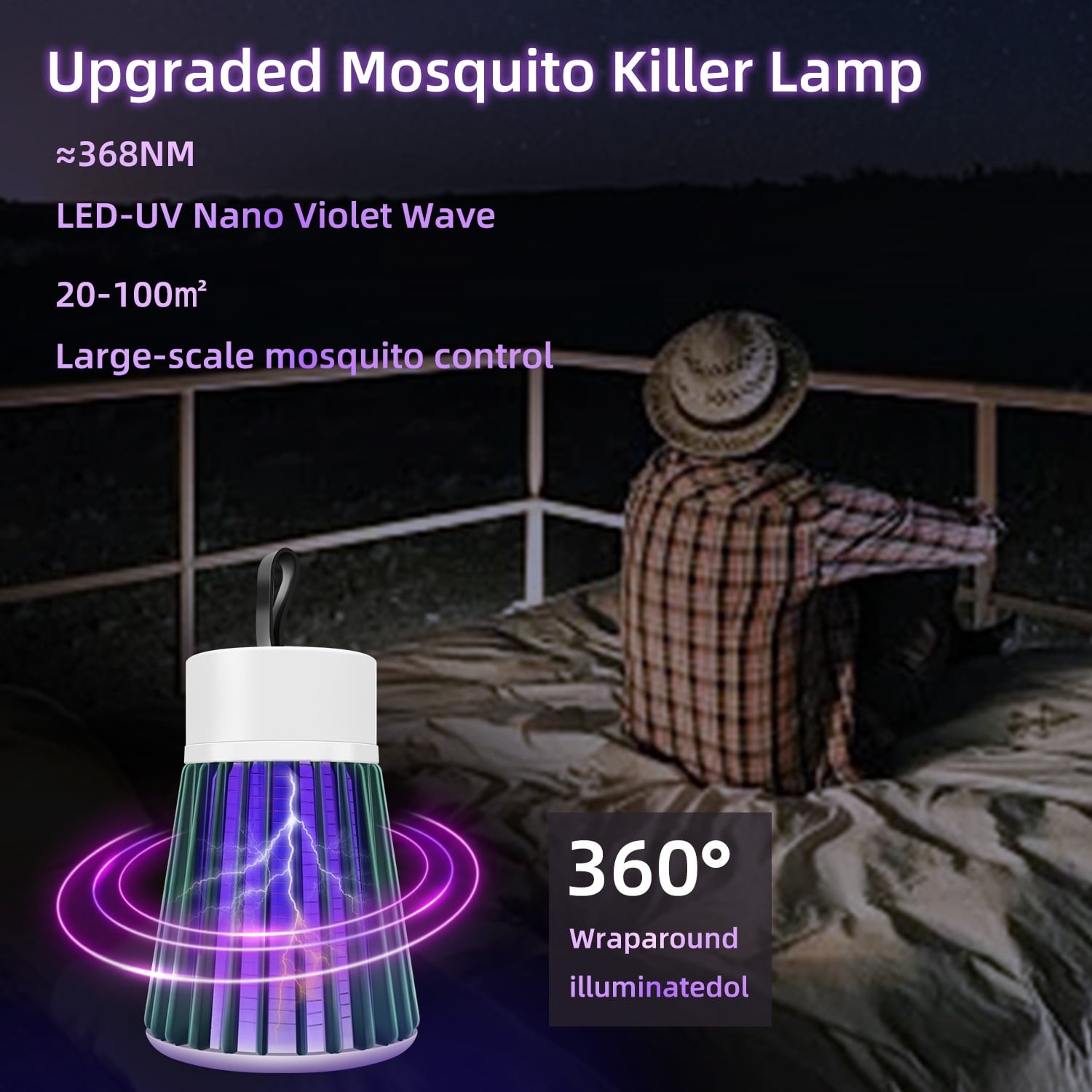 Bug Zapper Indoor Outdoor Electric Insert Killer Fly Mosquito Trap Light, White
