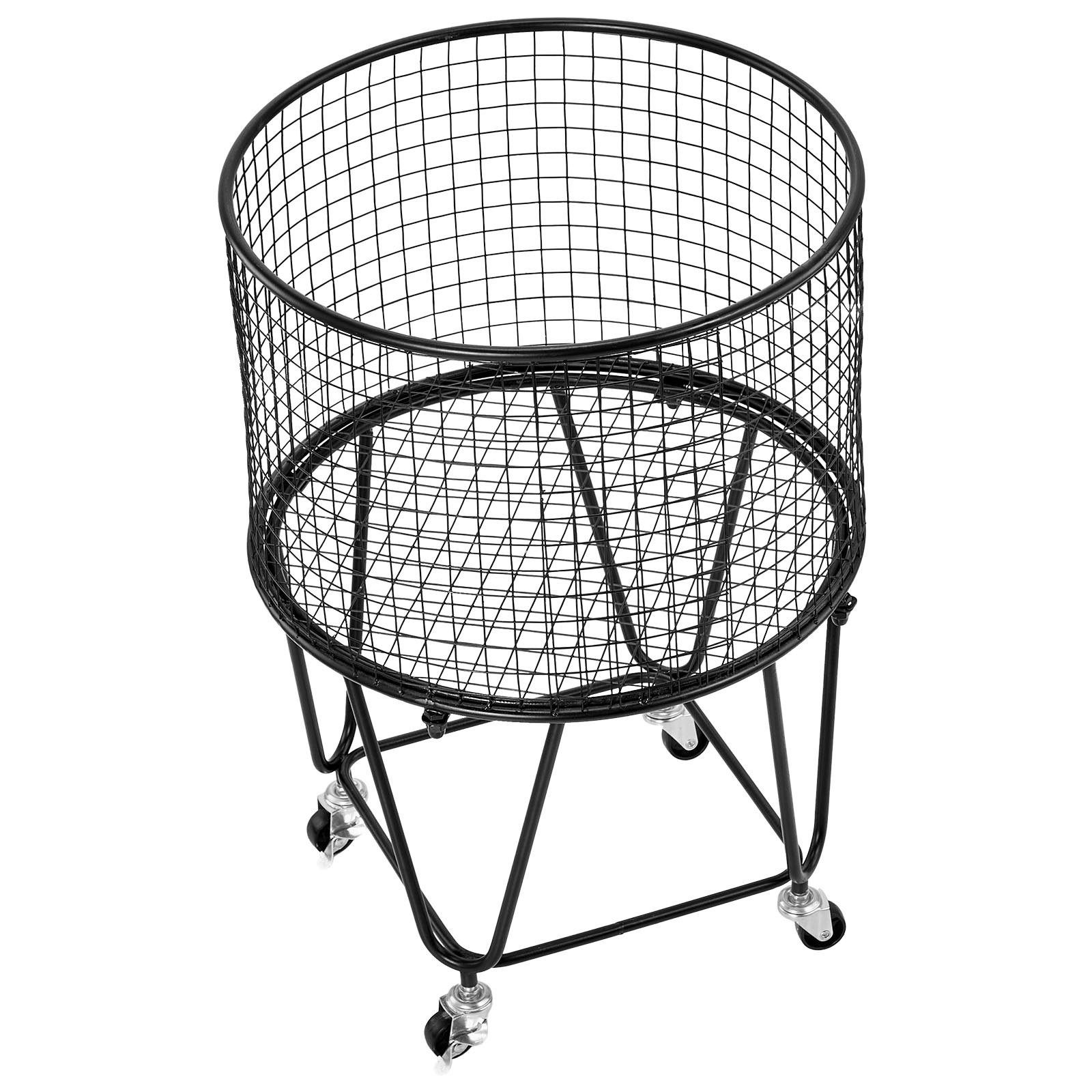VEVOR Laundry Cart, Rolling Round Grocery Utility Cart with 360° Swivel Wheels,