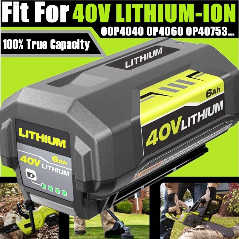 1~4PACK 8.0Ah Battery For Ryobi 40V With LED Lithium 40-Volt OP406VNM OP40602