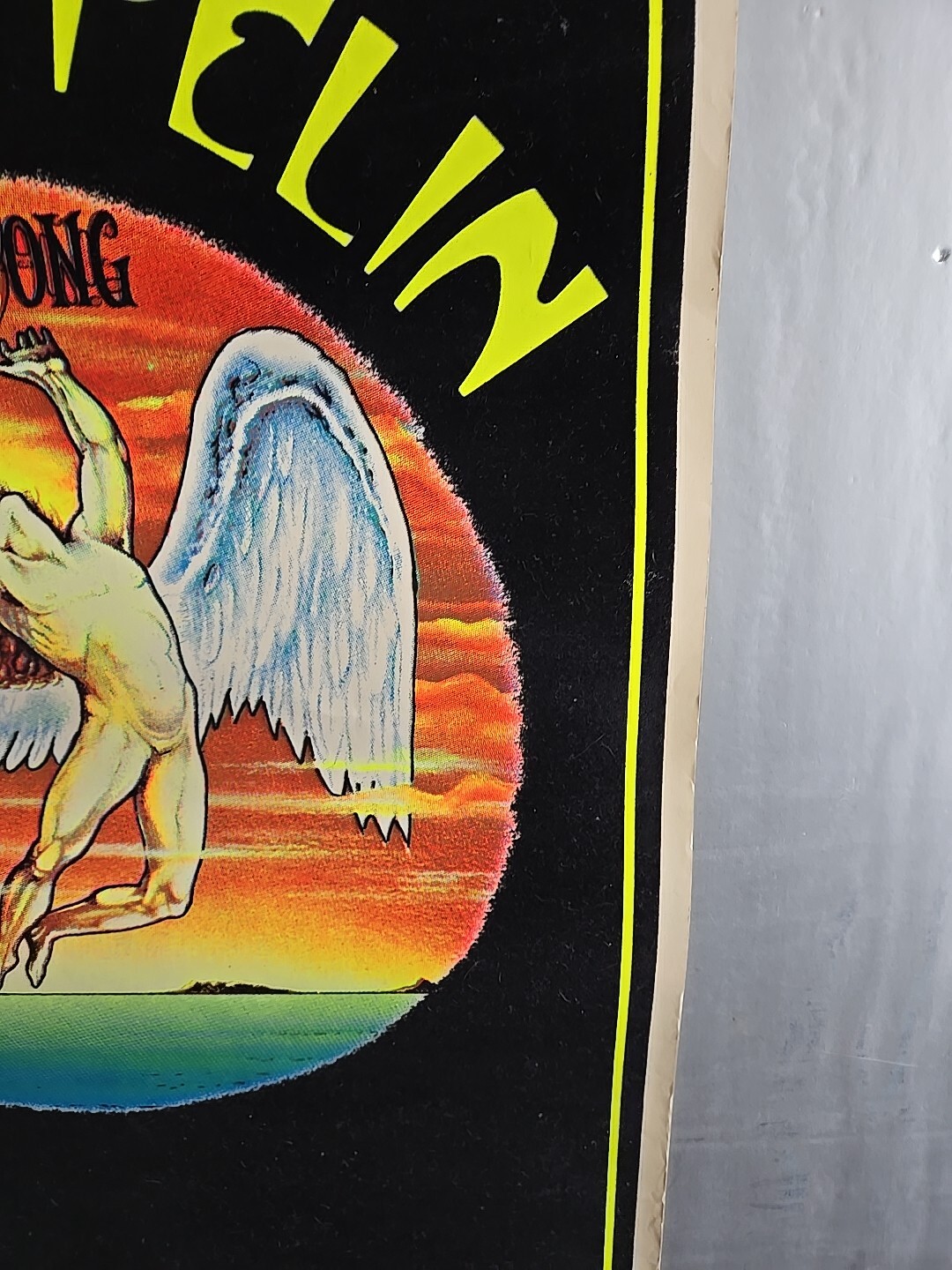 “Led Zeppelin – #817 Swan Song” Velvet Flocked Blacklight Poster, 23″x35″, Used