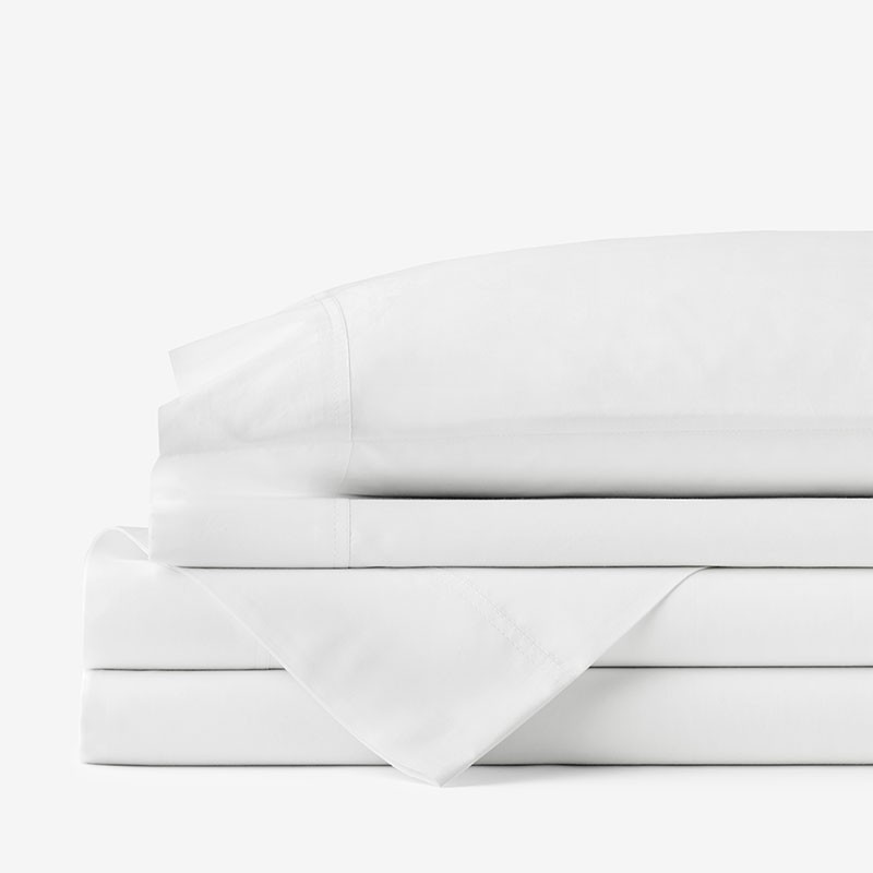 The Company Store Classic Cool Cotton Percale Bed Sheet Set Solid 100% Cotton