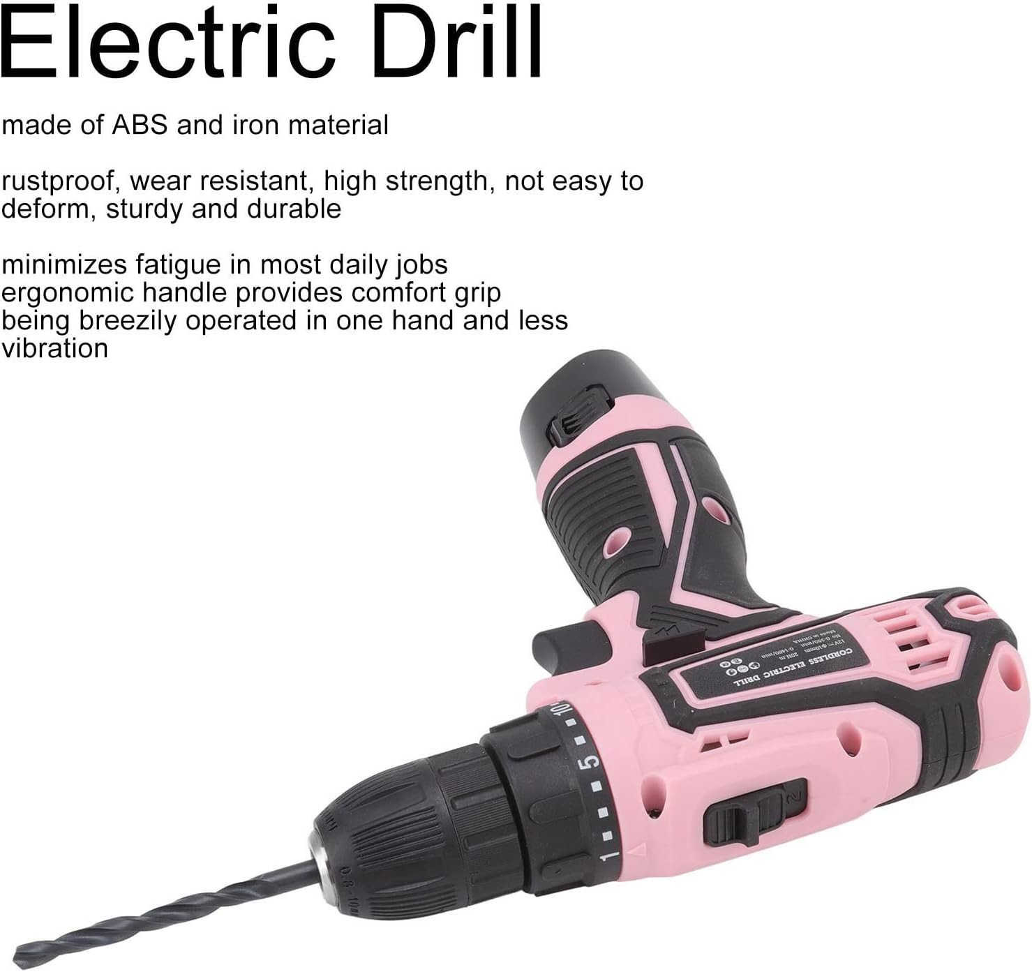 Pink Cordless Drill Driver Set, Electric Cordless Screwdriver Set Rechargeable 1