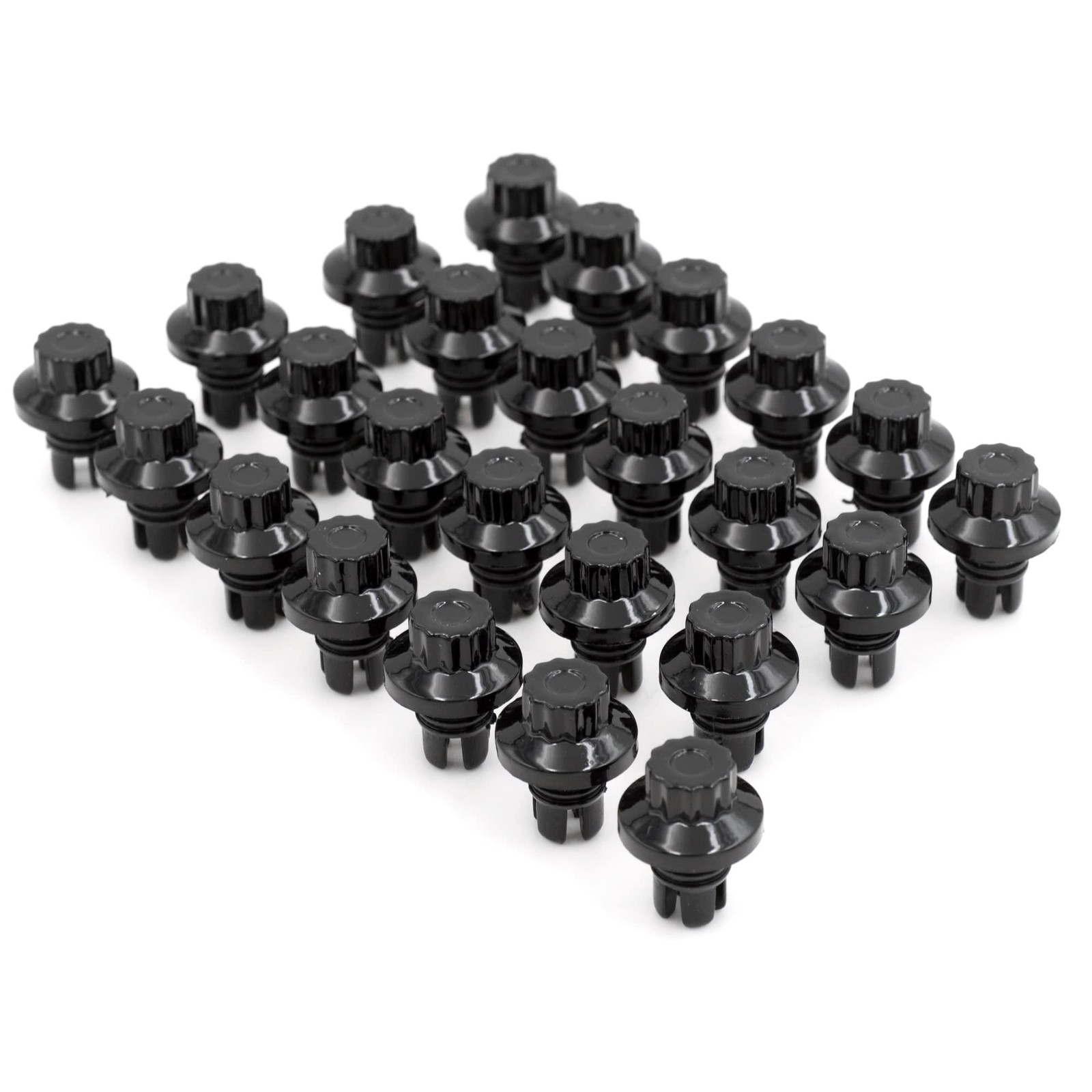 Wheel Rivets Nuts Set of 50 for 7.8mm/0.31in Hole Rivets ABS Plastic Black
