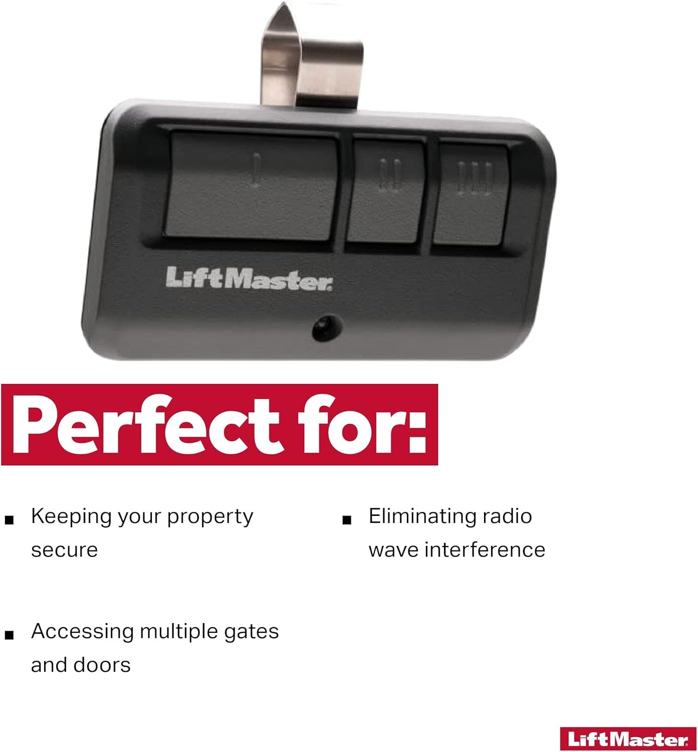 LiftMaster 893MAX 3 Button Visor Remote Control Garage Door Opener Pack of 1