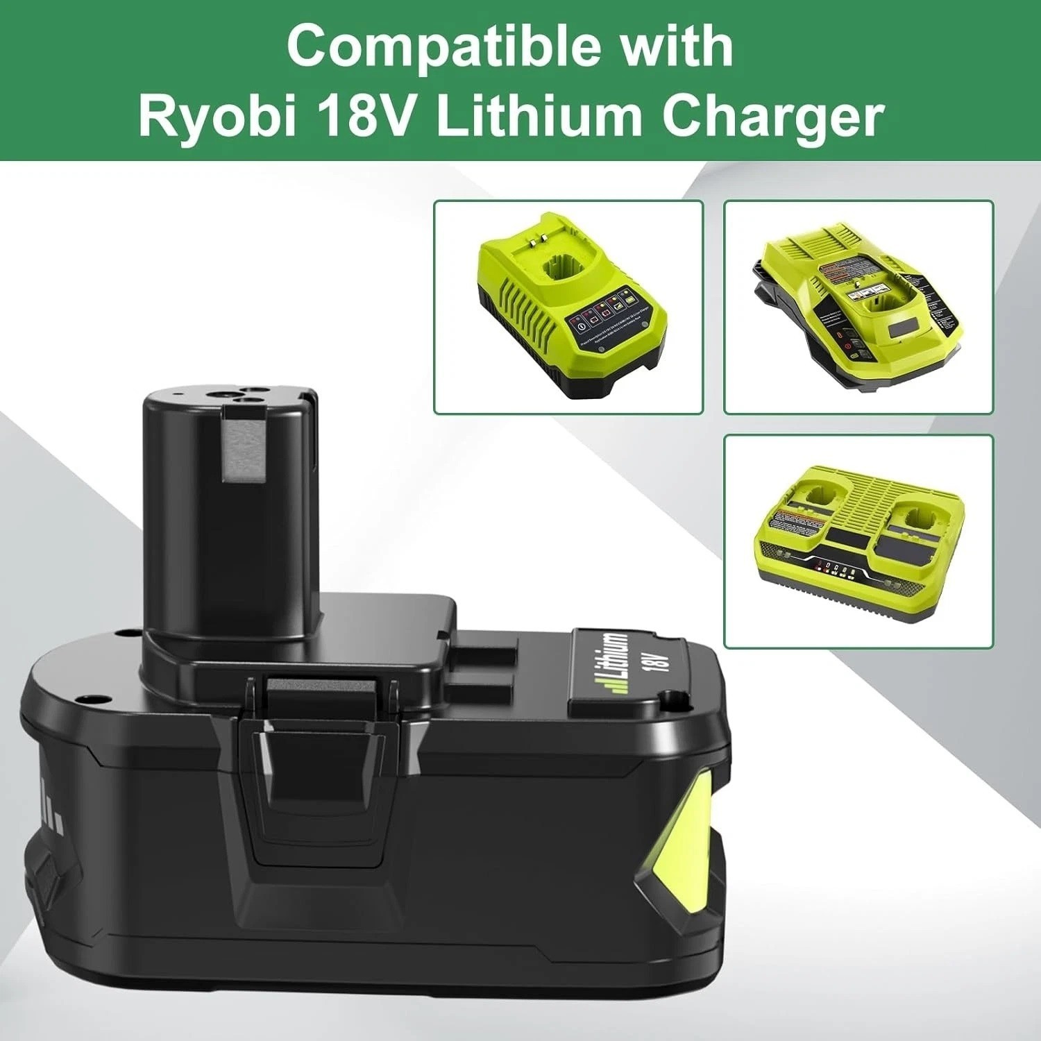 2PACK For RYOBI P108 18V One Plus 6.0Ah High Capacity Battery Lithium-Ion Li-Ion