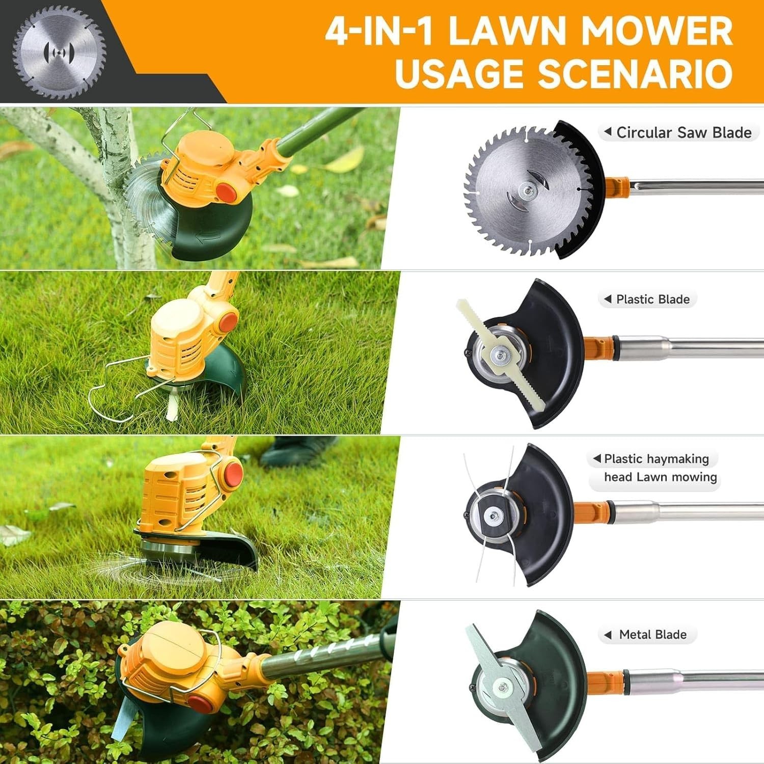 Cordless Weed Wacker for Dewalt 20V MAX 4-in-1 Weed Eater High Power Trimmer