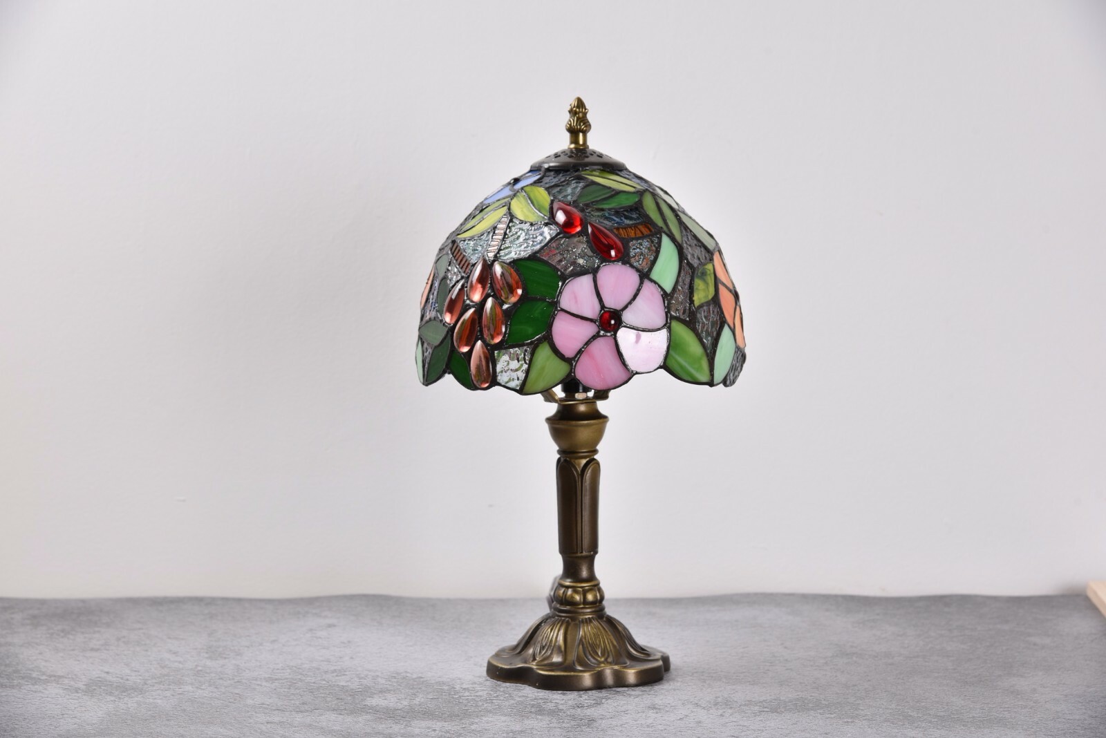 Tiffany Table Lamp Bedside Lamp Floral Stained Glass Lamp Desk Light H14″
