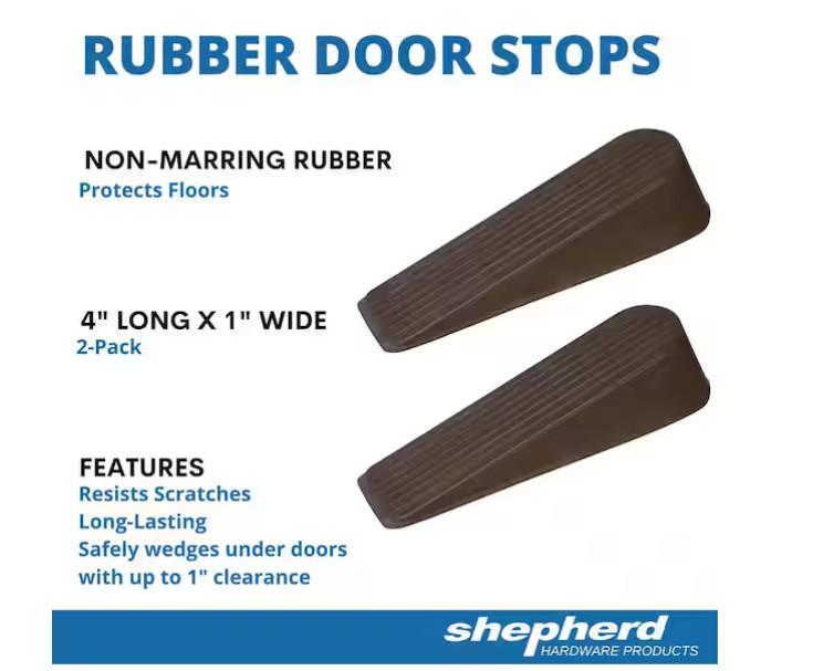 Brown Rubber Door Stops (2 per Pack)